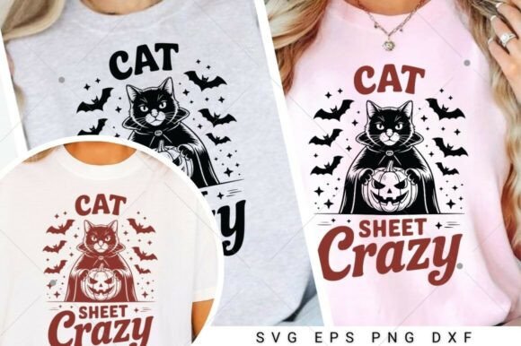 Cat Sheet Crazy SVG PNG, Funny Spooky Cat