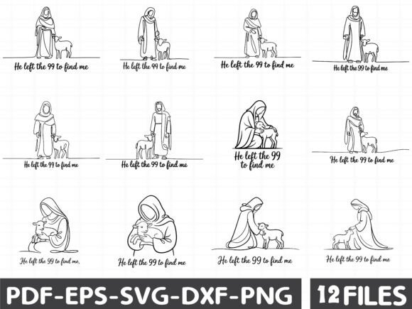 Christian Lost Sheep Jesus SVG