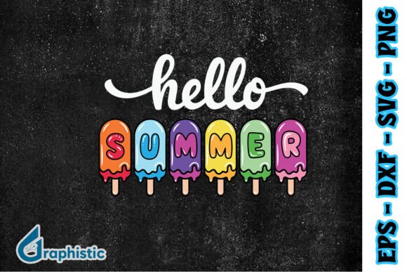 Hello Summer Quote Ice Cream Vibes SVG