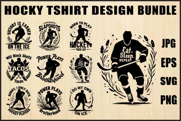 Hockey T-Shirt Design Bundle