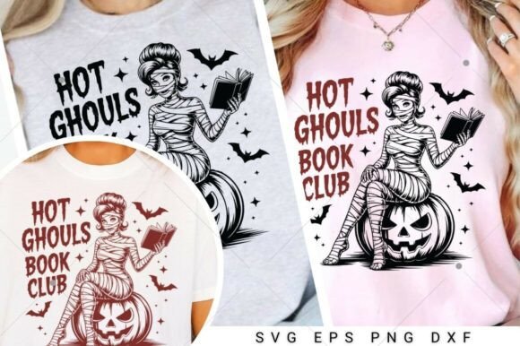 Hot Ghouls Book Club PNG SVG, Halloween