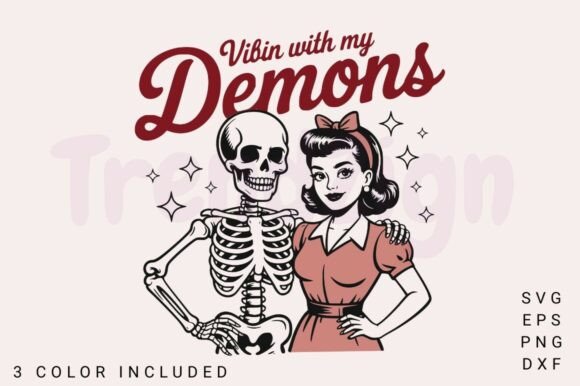 Vibin with My Demons SVG PNG, Spooky
