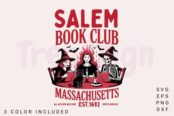 Witchy Book Club SVG PNG, Vintage Hallow