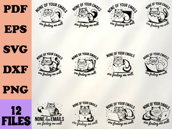 Zen Email Cat SVG- Chill Office Quote